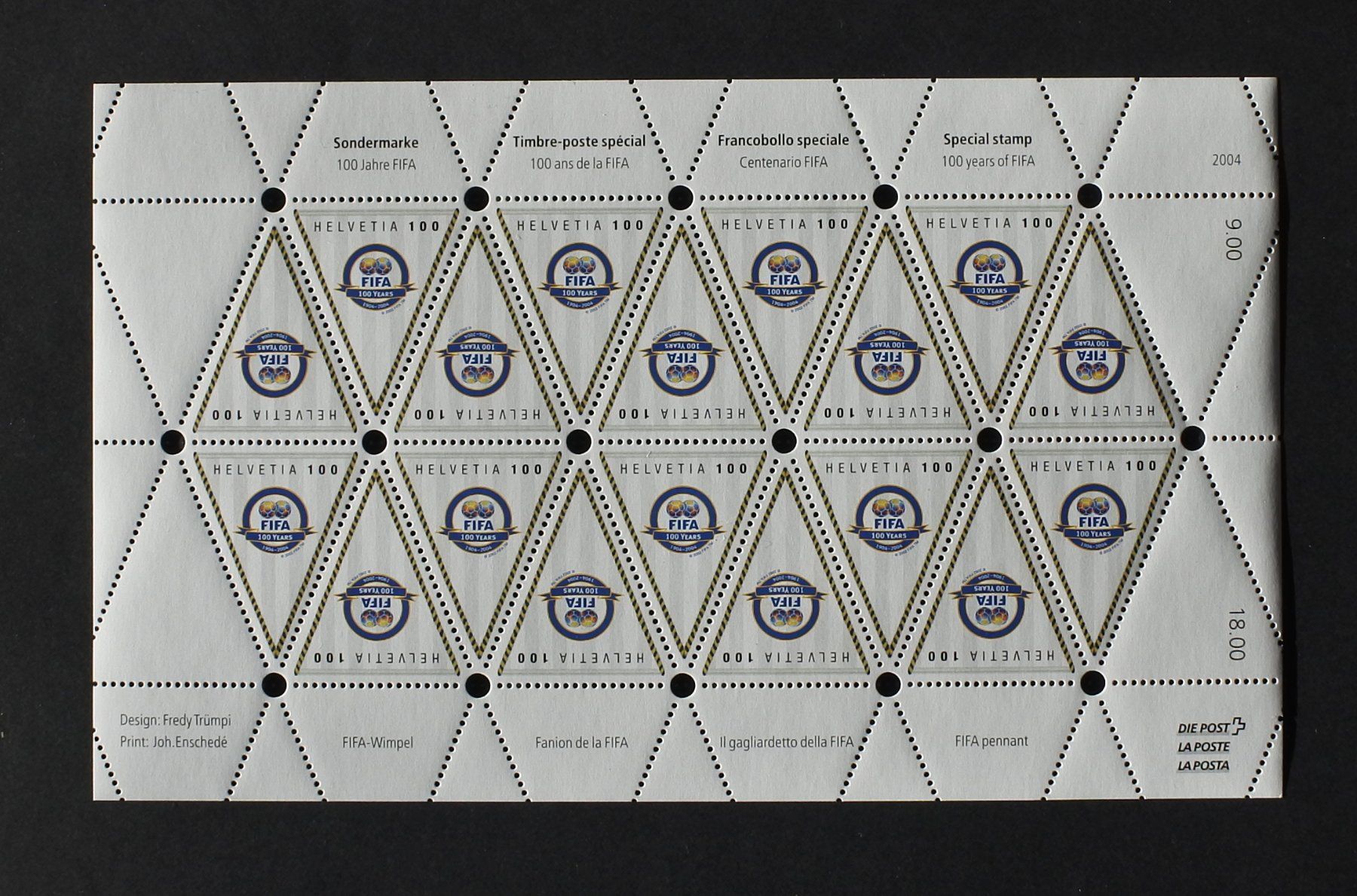 Tous les timbres: 2004 Kleinbogen 100 Jahre FIFA ** – Neuf (Voir description) à Lugano par fc2017