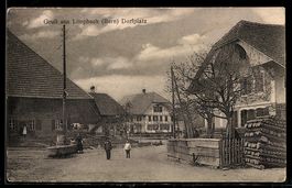 AK Limpach /Bern, Ortspartie mit Wohngebäuden, Telegraphenle