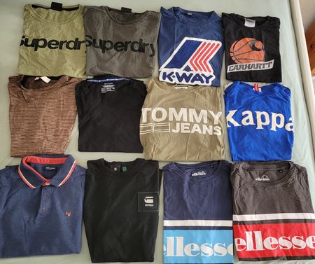 T-Shirt Set Herren Marken Mix 12 Teile mehrheitlich Grösse M