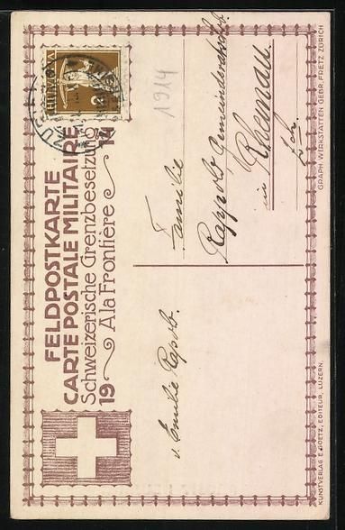 Foto, Lettere & Cartoline: Carl Moos: Schweizerische Grenzbesetzung – Usato da Berlin venduto da bartko-reher 1