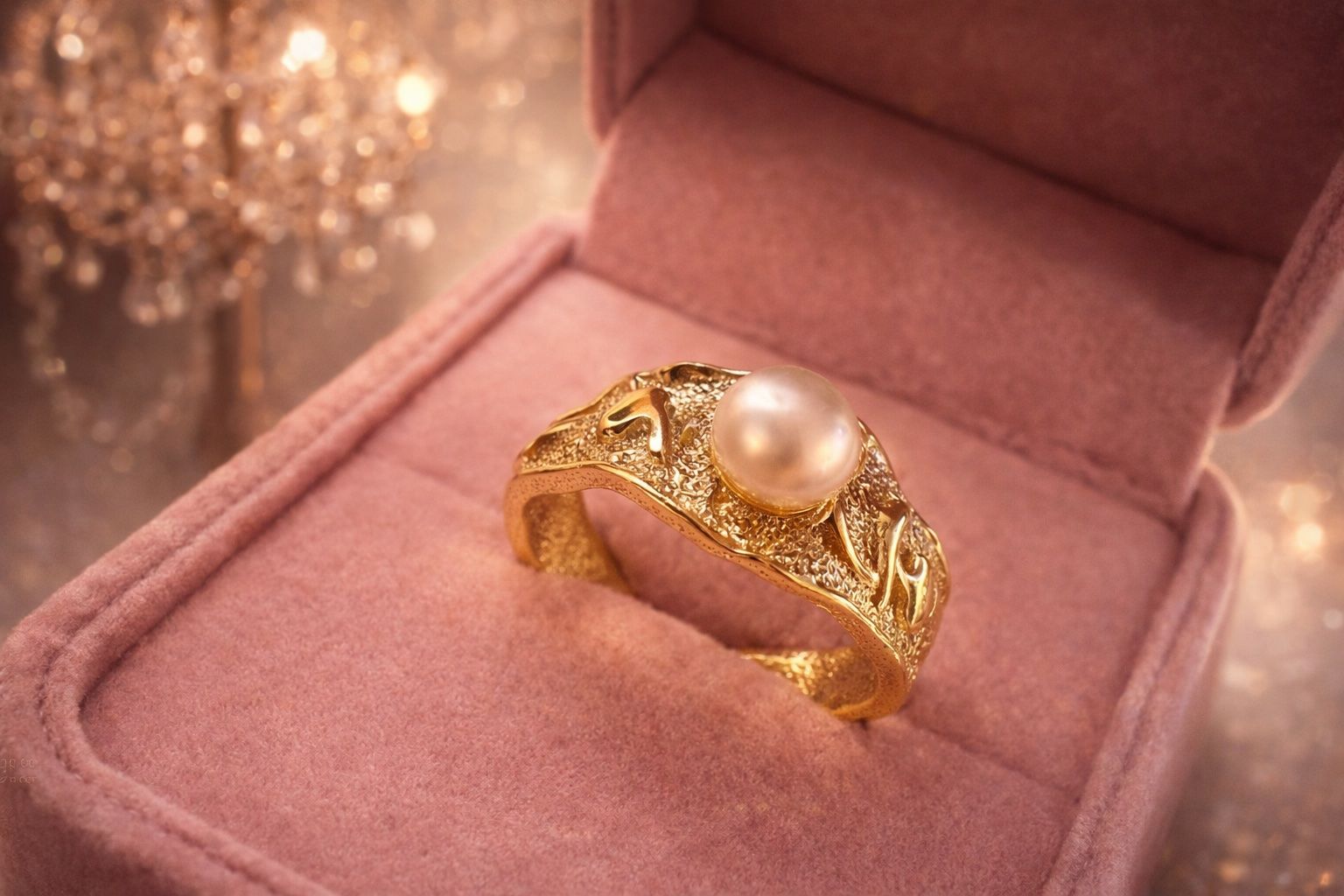 Ringe: Bague dorée avec perle fine – Neu und originalverpackt aus St-Maurice von Sandrinette123 1