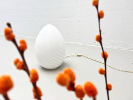 Tischlampe in Ei-Form aus Muranoglas von Venini, Italien