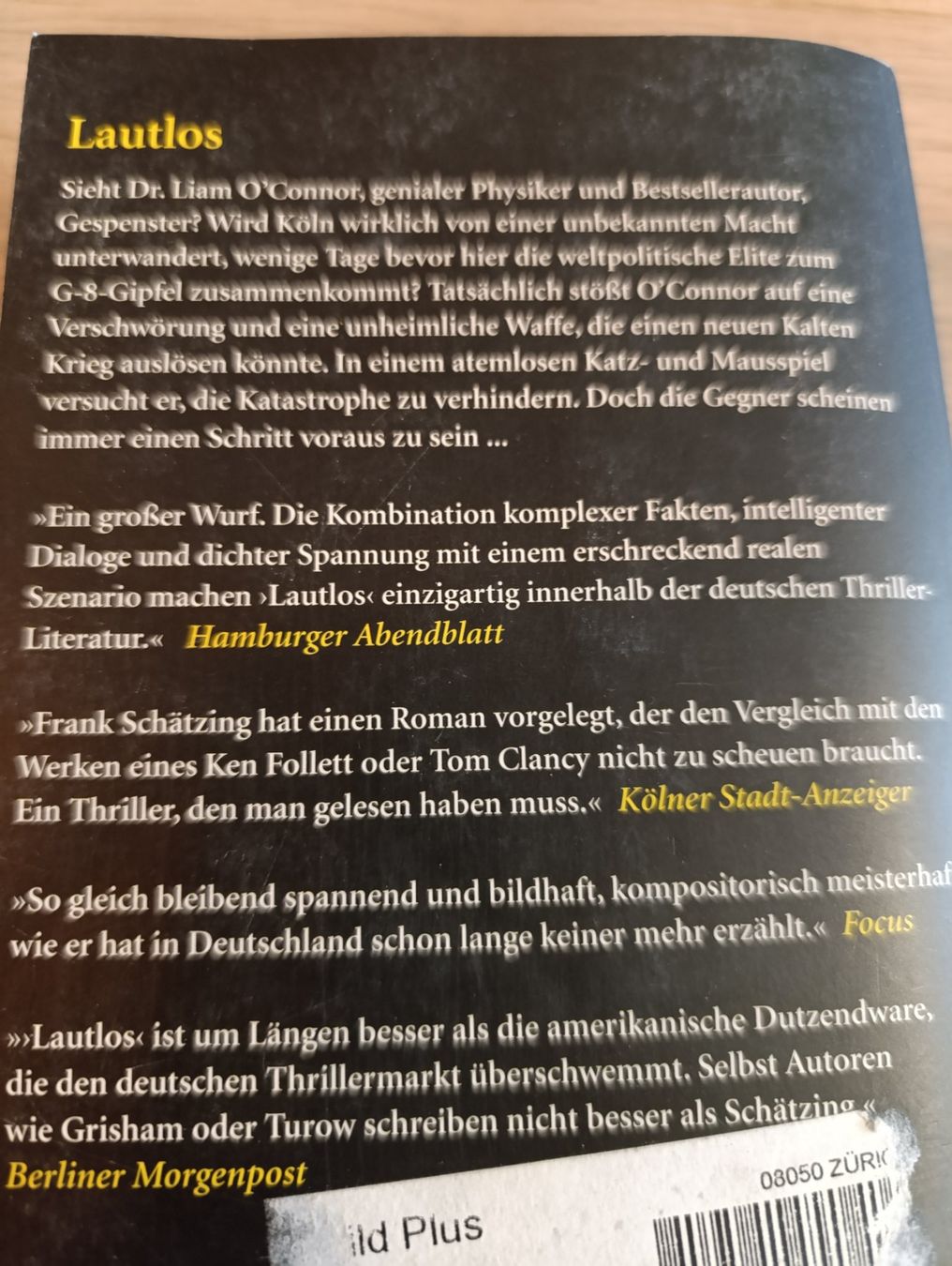 Bücher: Roman - Lautlos - Frank Schätzing – Gebraucht aus Zürich von sandi65 2