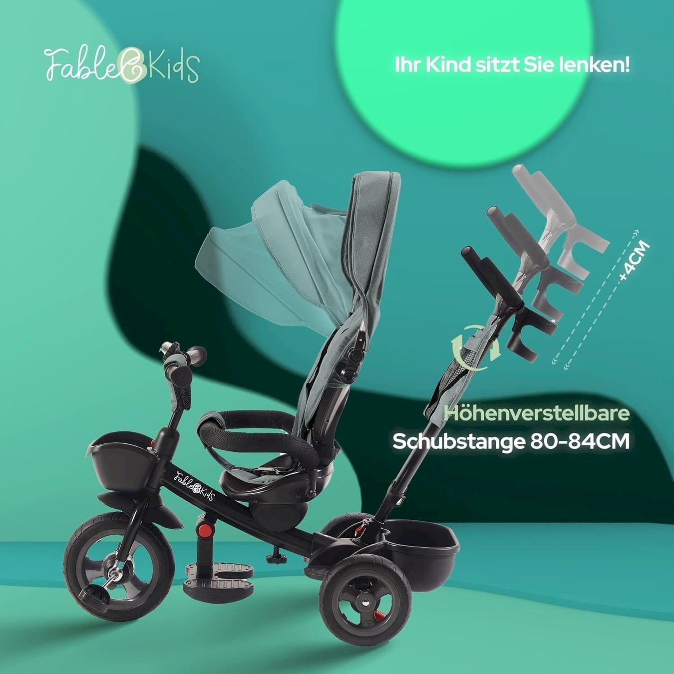 Biciclette senza pedali: FableKids Noemi Kinderdreirad 5in1 Grau – Nuovo e nell'imballaggio originale da Bottighofen venduto da zaap 4