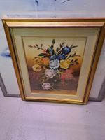 Blumenölgemälde L.Diaz, gerahmt 58 X 50 Cm.