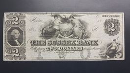USA-New Jersey Sussex Bank 2 Dollars ND Unc