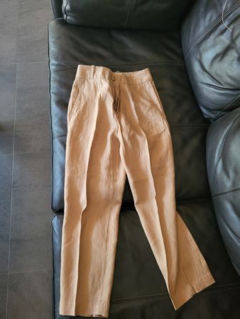 Pantalon en lin Benetton camel - T.34 