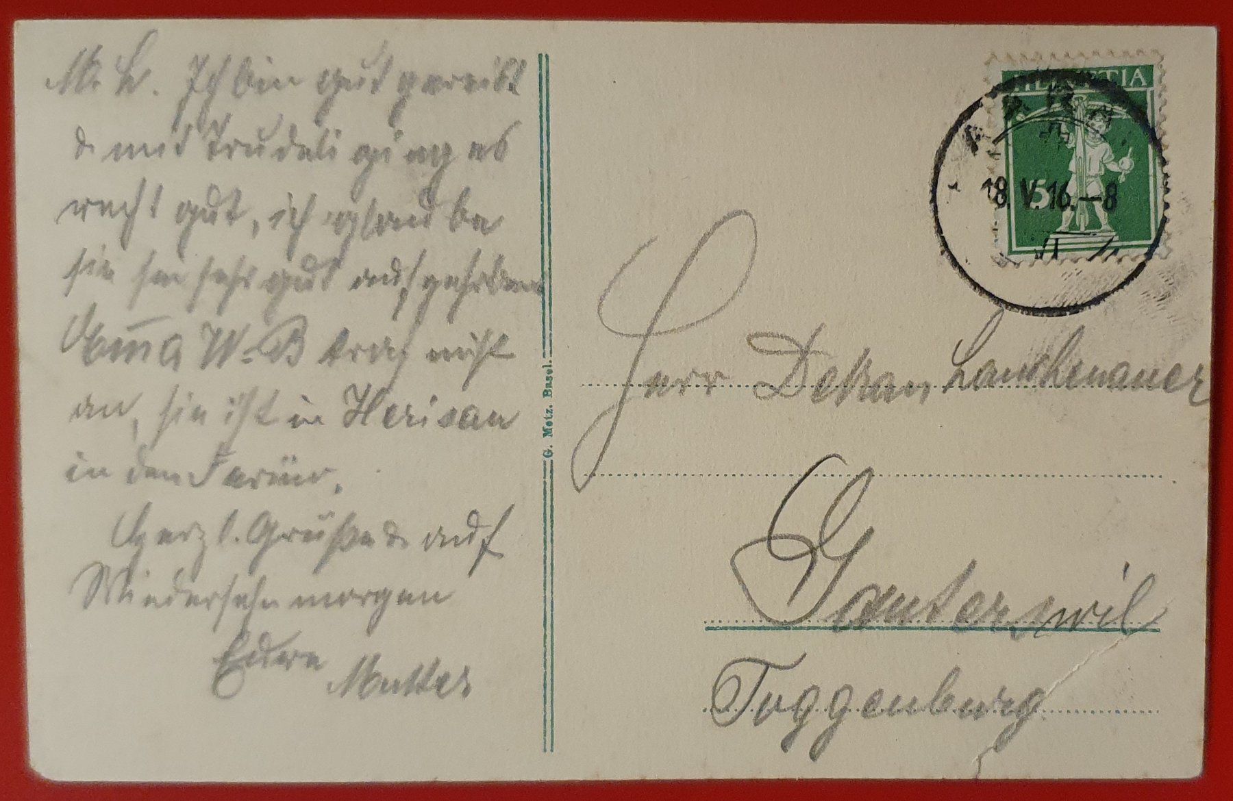 Cartoline postali: Aarau 1916 - Rathausgasse – Usato da Kreuzlingen venduto da Rschweiz1 1