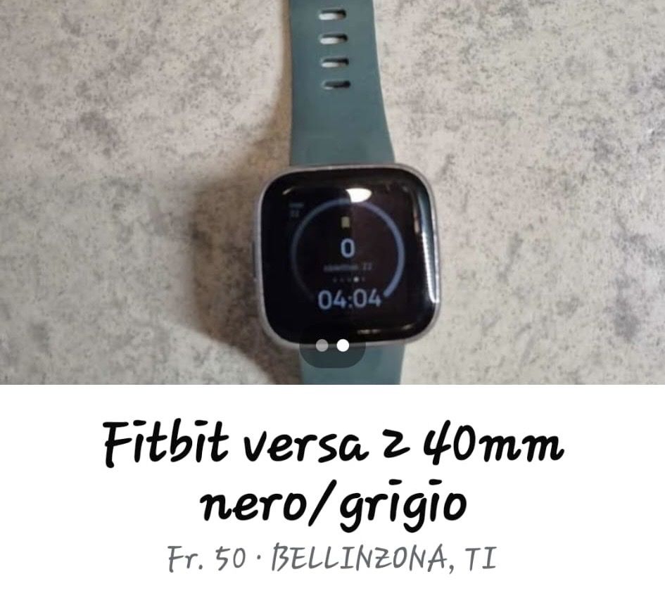 Fitbit Smartwatch: Fitbit Versa 2,40mm, Black/Grey, Smartwatch – D'occasion à Bellinzona par francescouv 2