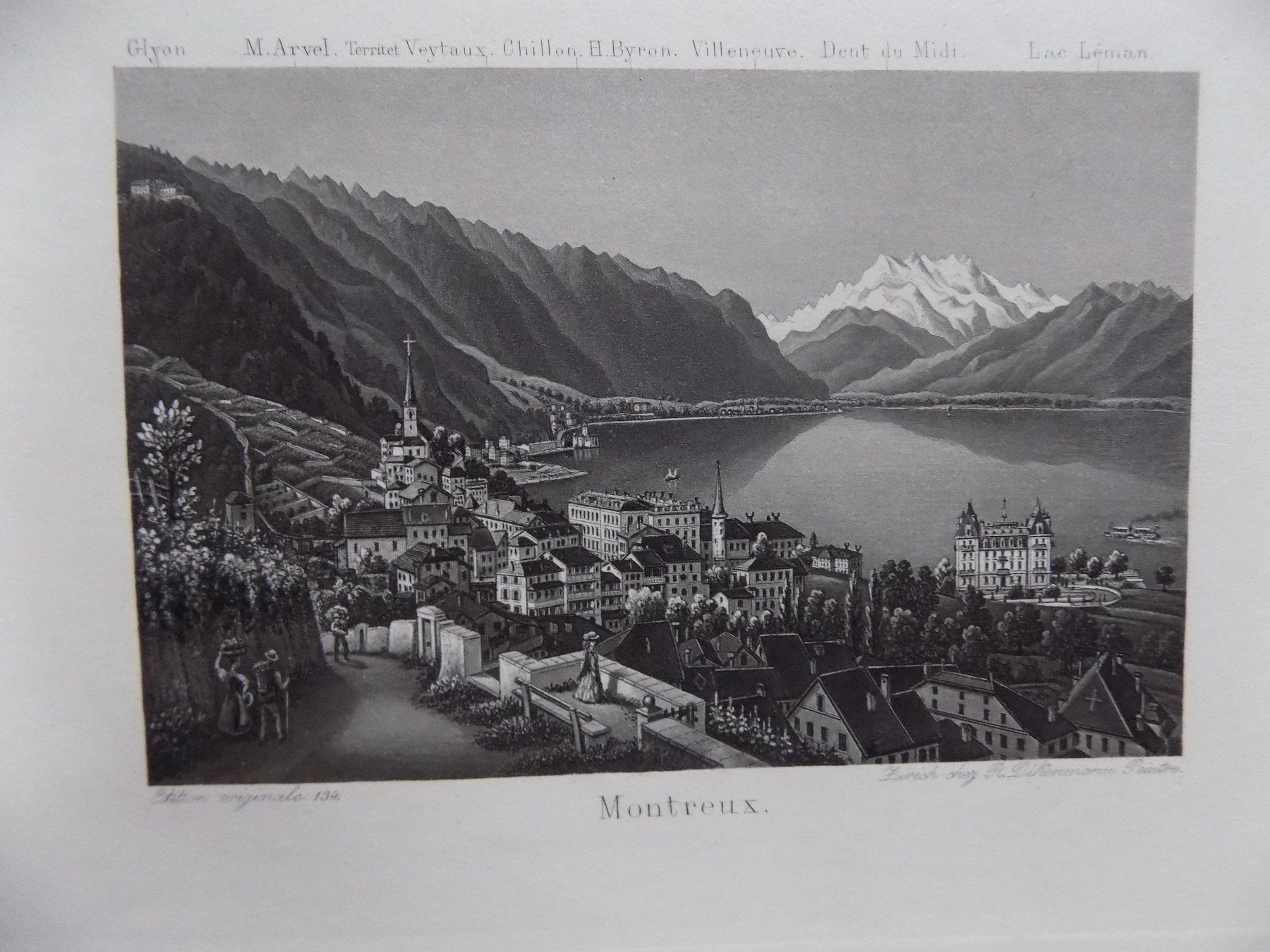 Incisioni: Montreux Glion Dent du Midi – Usato da Risch venduto da Antikfee 1