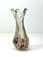 Vintage Glasvase Sommerso Murano-Still Rot-Weiss 18 cm