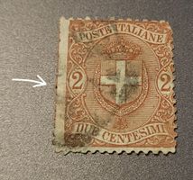 Italien 1896 briefmarke abart dezentriert