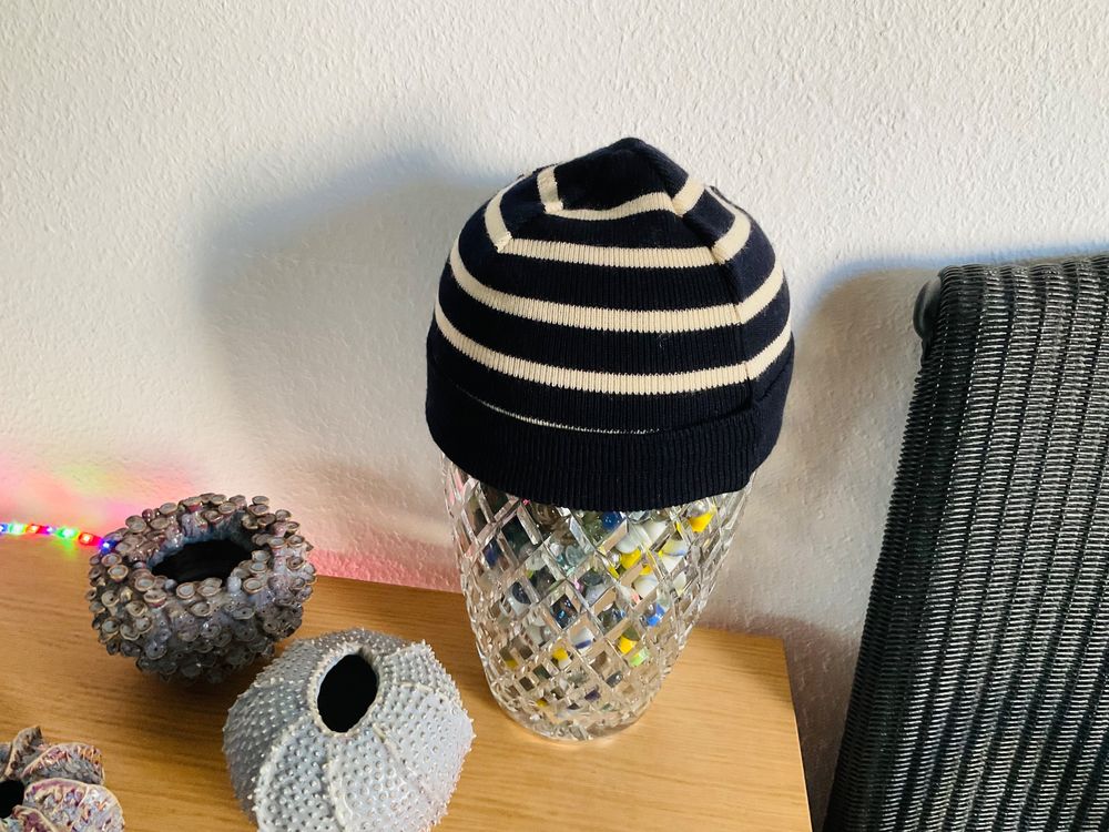 Bonnet rayé marine et blanc, ARMOR LUX, pure laine vierge (D'occasion ...