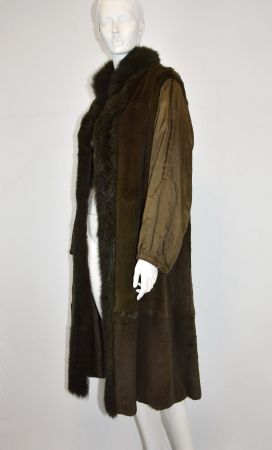 Lammfell Innenfutter für Mantel Wintermantel/khaki/Gr.M-L