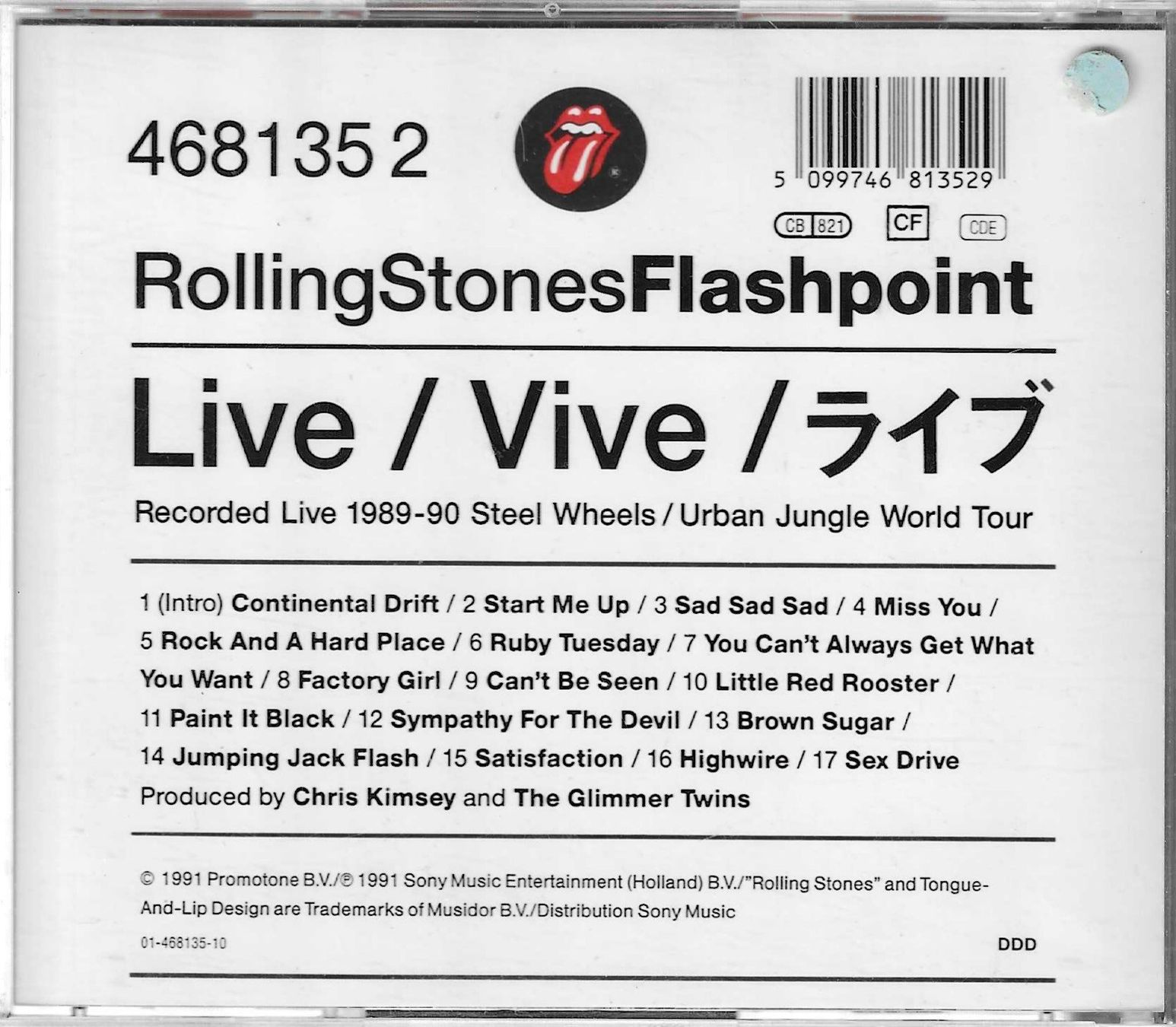 CDs: The Rolling Stones - Flashpoint – Gebraucht aus Savagnier von Ne2065 1