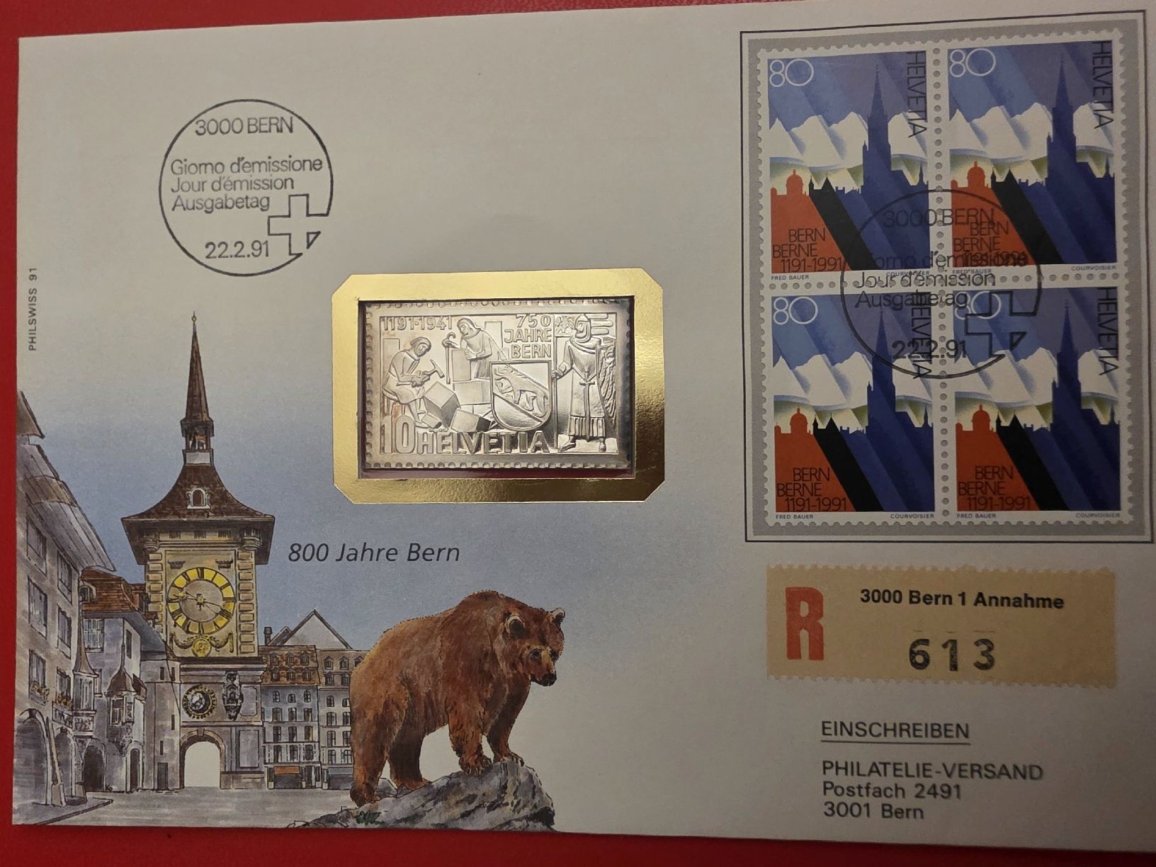 Medaillen: Numisbrief ( Silber )  – Gebraucht aus Bern von Kocholo 1