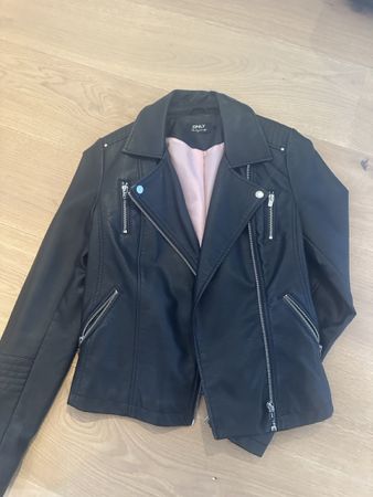 Kunstlederjacke Schwarz, Grösse 34
