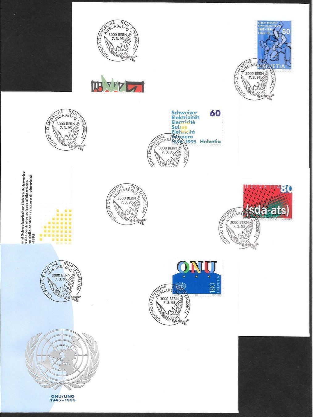 Tutti i francobolli: 4 FDC 872 - 875 Serie Einzelmarken ET Bern 7.3.1995 – Nuovo (secondo la descrizione) da Olten venduto da clotaldi