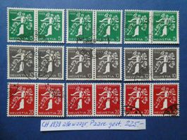 CH 1939 Landesausstellung alle waagr. Paare gestempelt