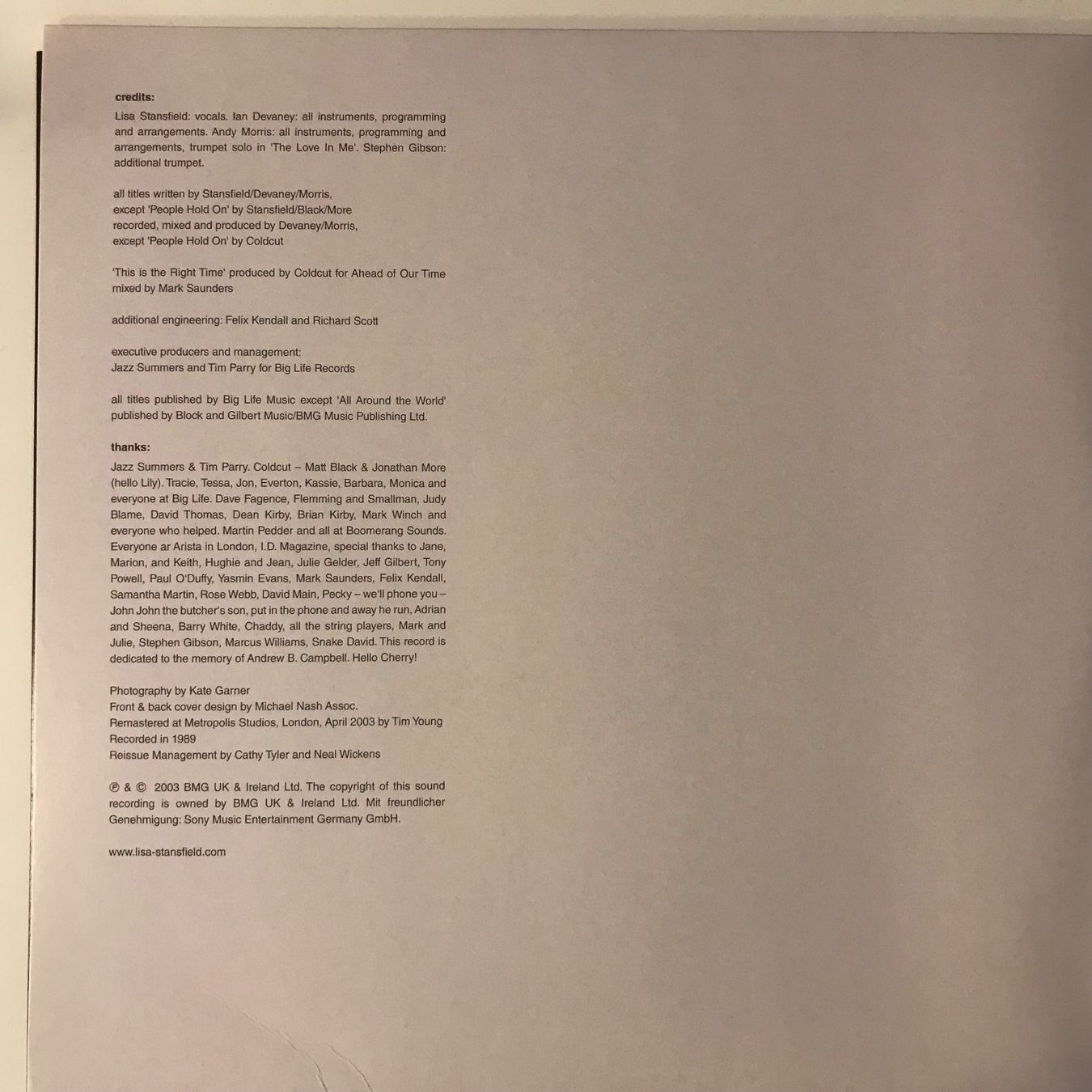 Schallplatten: Lisa Stansfield - Affection – Gebraucht aus Aesch BL von BlueMusicRecords 2