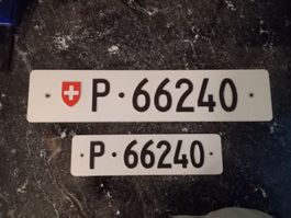 2x Nummernschild PTT Post ausrangiert 66240