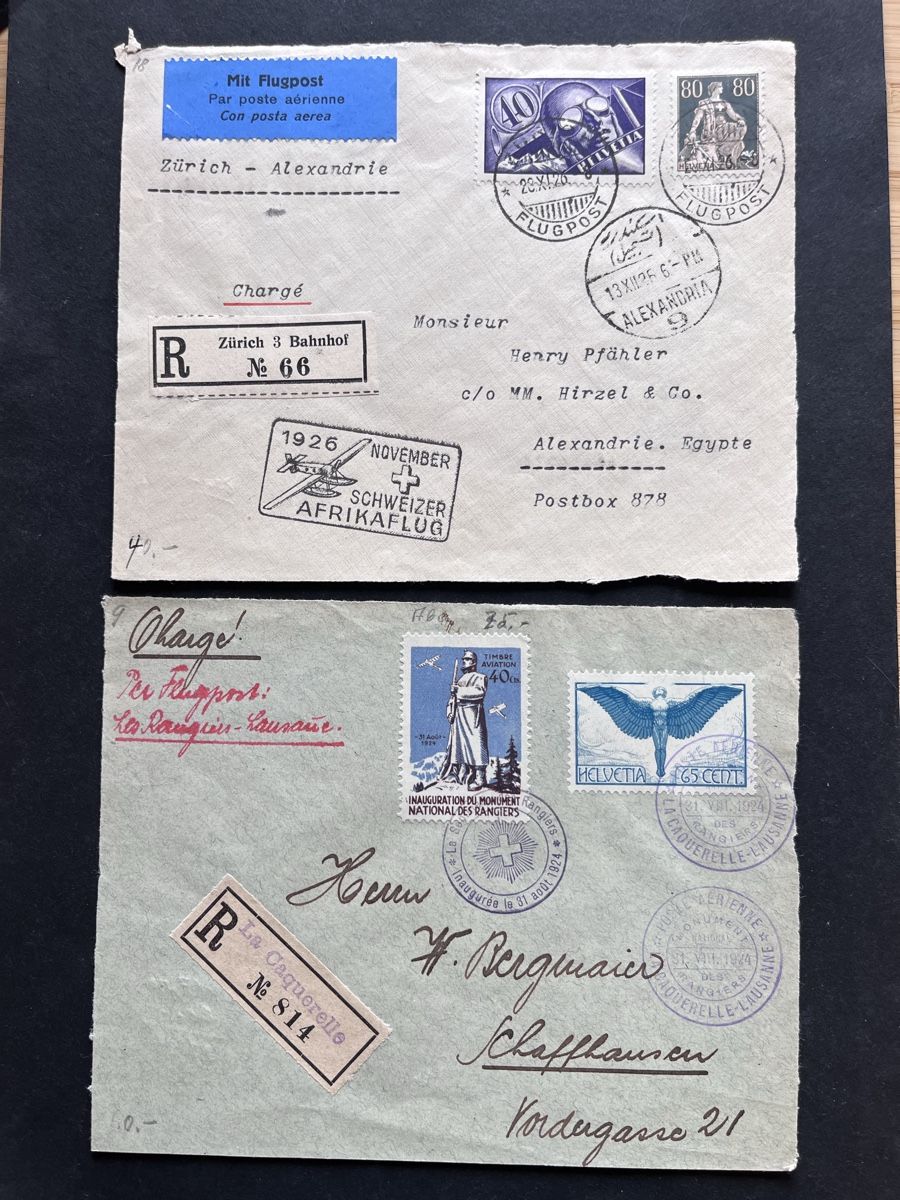 Tutti i francobolli: 2x Flugpost Devant de Lettres  – Usato da Sottens venduto da thigroux