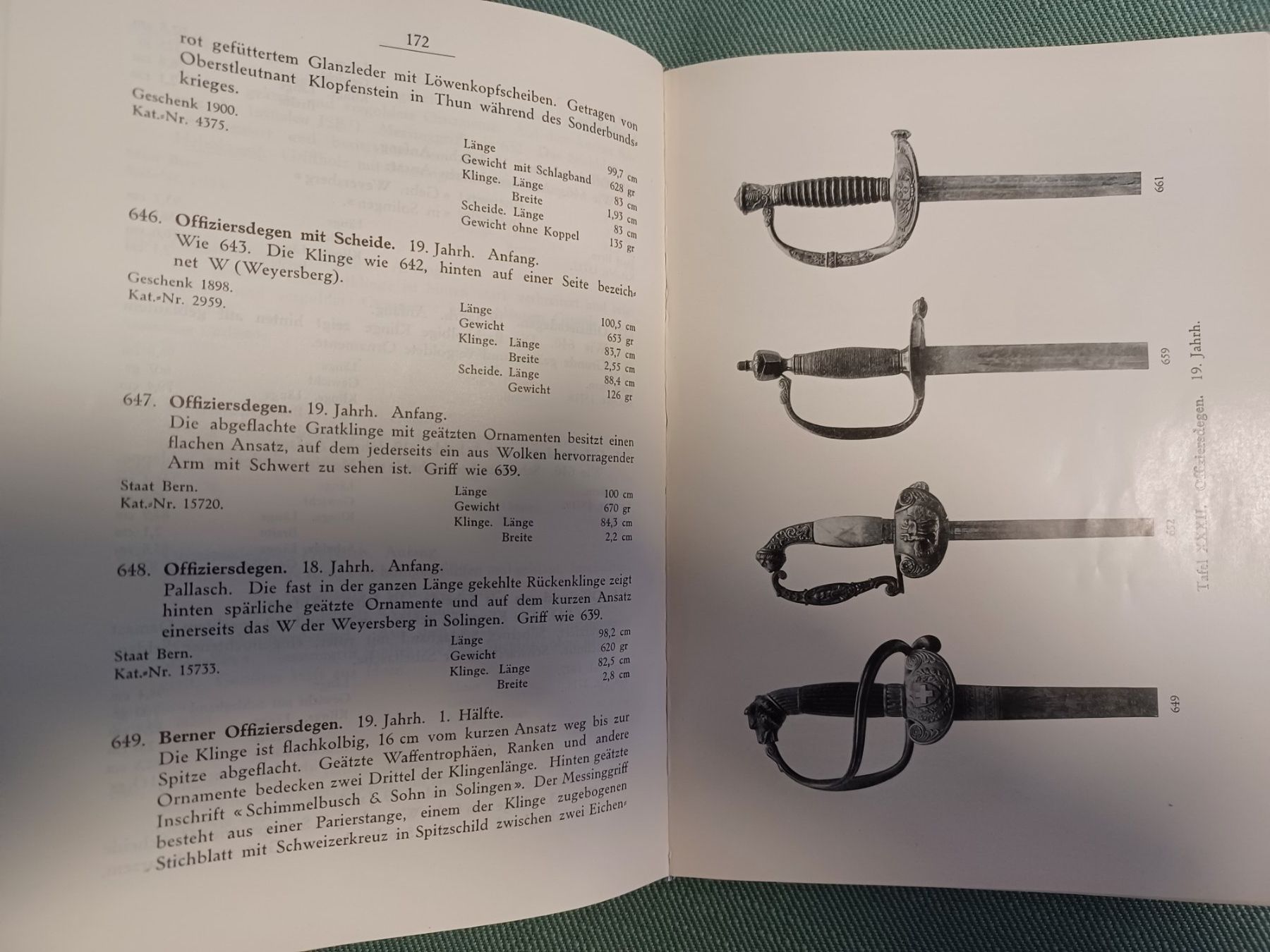 Libri: Wegeli, Inventar Waffensammlung, Schwerter und Dolche – Usato da Horw venduto da Mikesch108 2