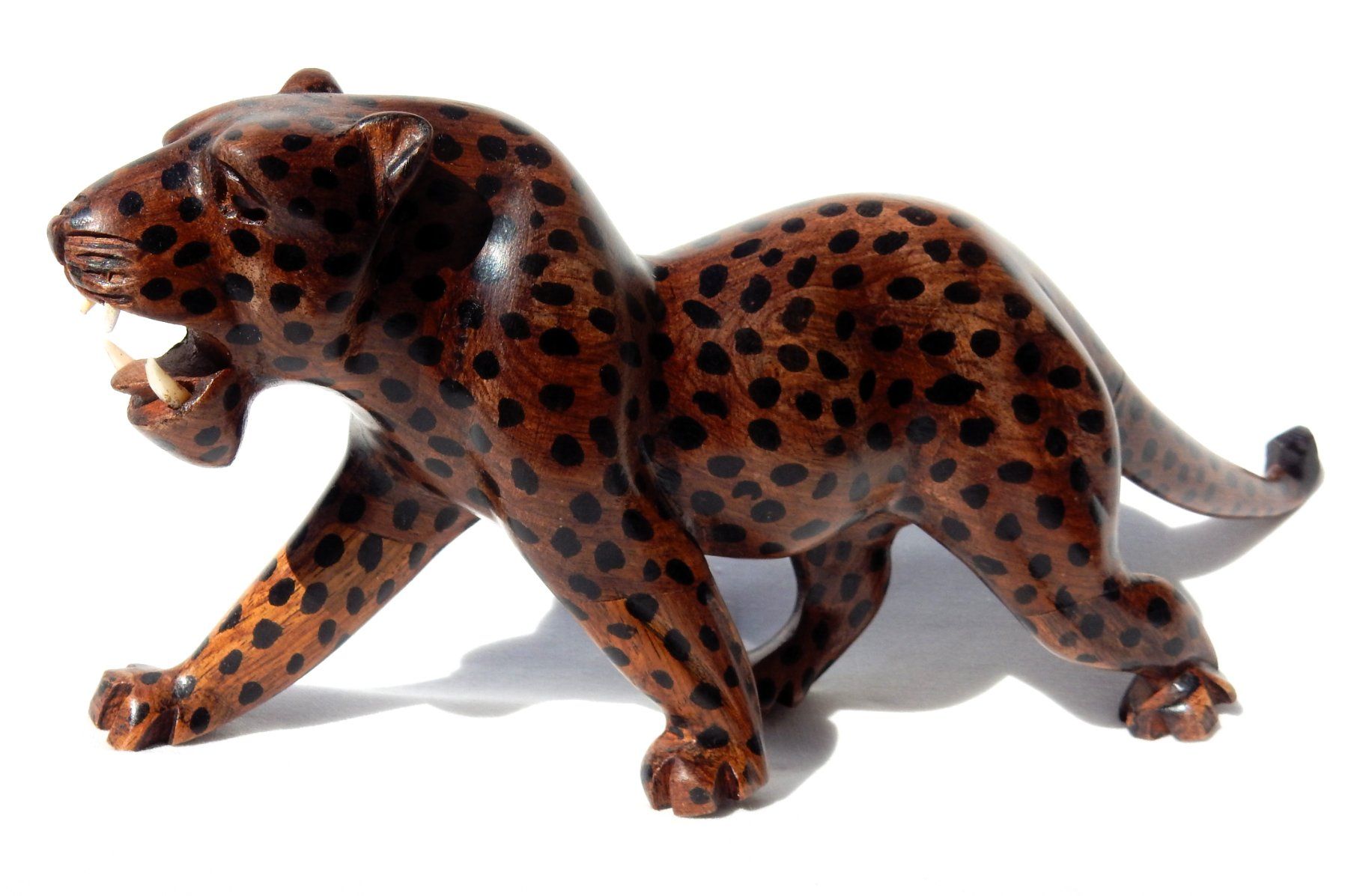 Statuette: **WUNDERSCHÖNE HOLZFIGUR LEOPARD, Deko-Objekt, Rarität!** – Usato da zürich venduto da Heidiho1 1