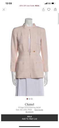 Chanel pink jacket with gold broach