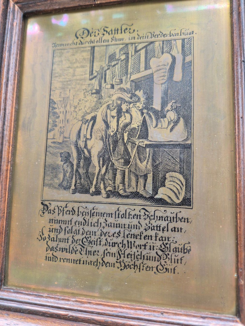 Posters & Illustrations: Messing Platte Der Sattler, gerahmt – D'occasion à Bern par aronari 2