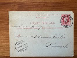 Postkarte 1882 Belgien  Vintage  spez. Stempel  (G1631)
