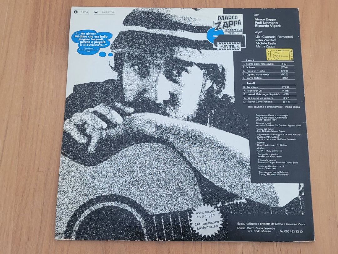 Vinyles: LP  Marco Zappa Ensemble – D'occasion à Martigny par MZ-67 2