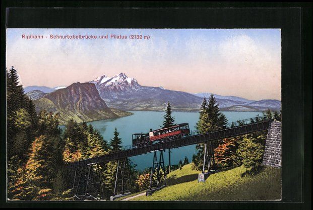 Ansichtskarten: Rigi, Rigibahn auf der Schnurtobelbrück – Gebraucht aus Berlin von bartko-reher