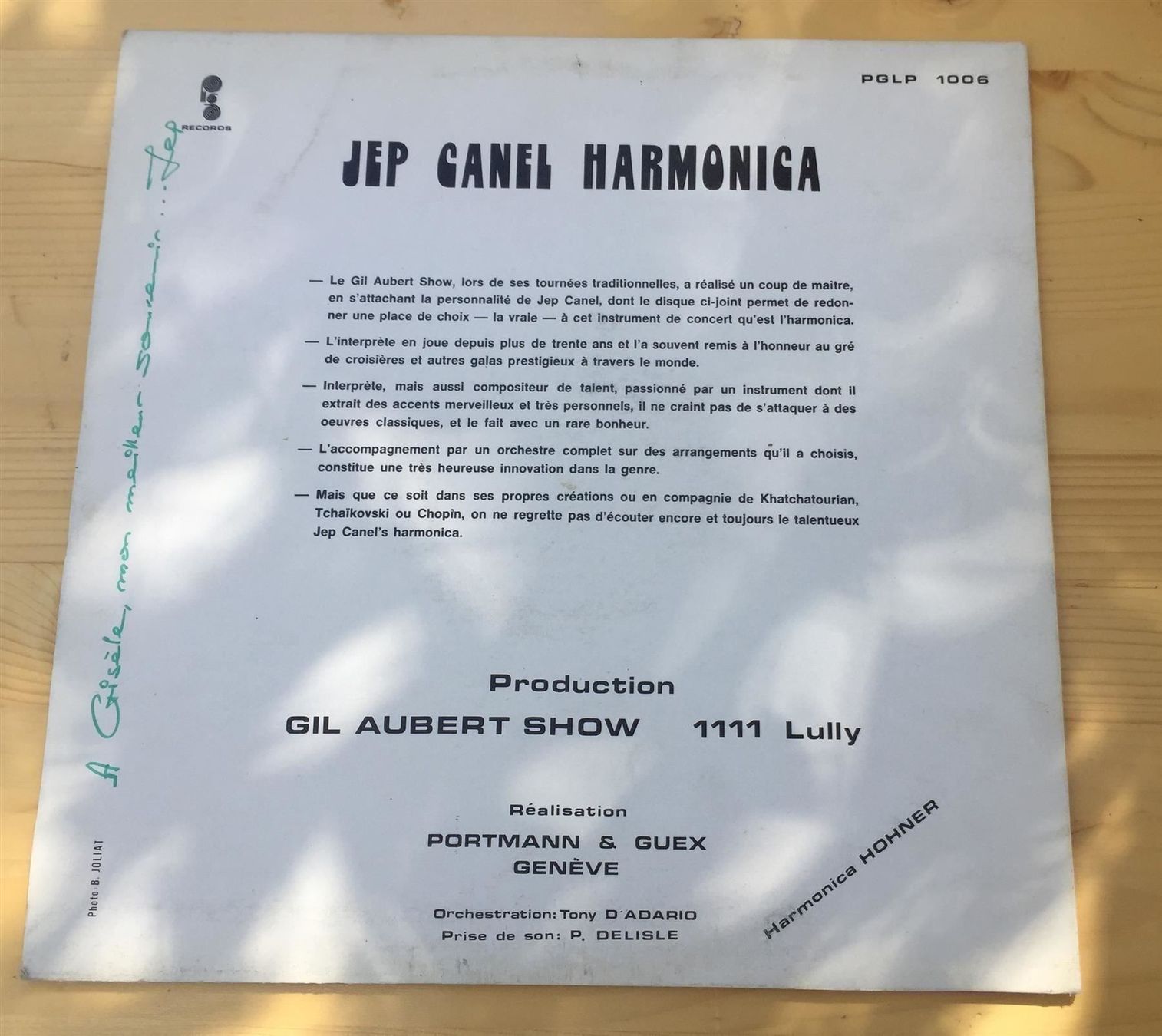 Dischi in vinile: Jep Canel's Harmonica Gils Aubert Show Vinyl LP Autographed – Usato da Genève venduto da Cockattoo 1