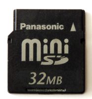 Panasonic Mini SD Karte 32MB, made in Japan