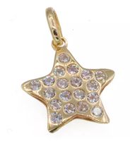 Anhänger Stern 585 Gold 14 Karat mit Zirkonia kette s925