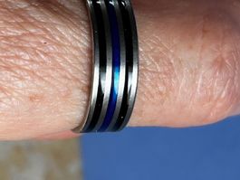 Herrenstahl Ring blau-schwarz 3 Life s (66)