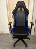 Gamingstuhl Schwarz-Blau, gut erhalten, perfekt für zum game