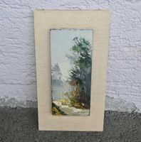 signiertes altes Keramik - Wandgemälde BERGLANDSCHAFT modell