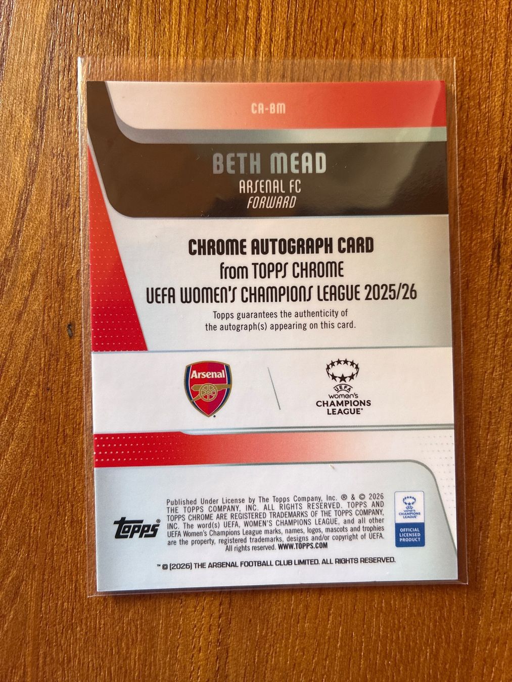 Topps Carte collezionabili: Topps Chrome Beth Mead Arsenal Autogramm /99 – Usato da Wangenried venduto da Garagara 1
