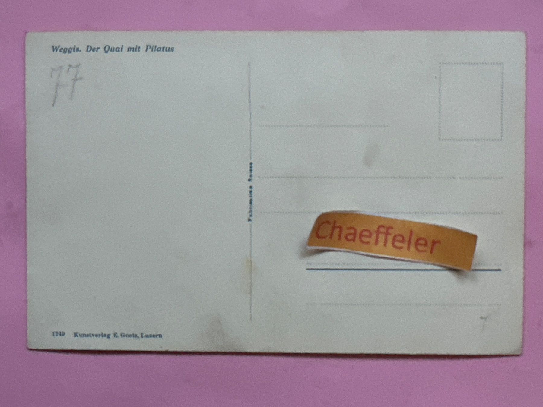Cartes postales: Weggis. Der Quai mit Pilatus – D'occasion à Zürich par Chaeffeler 1