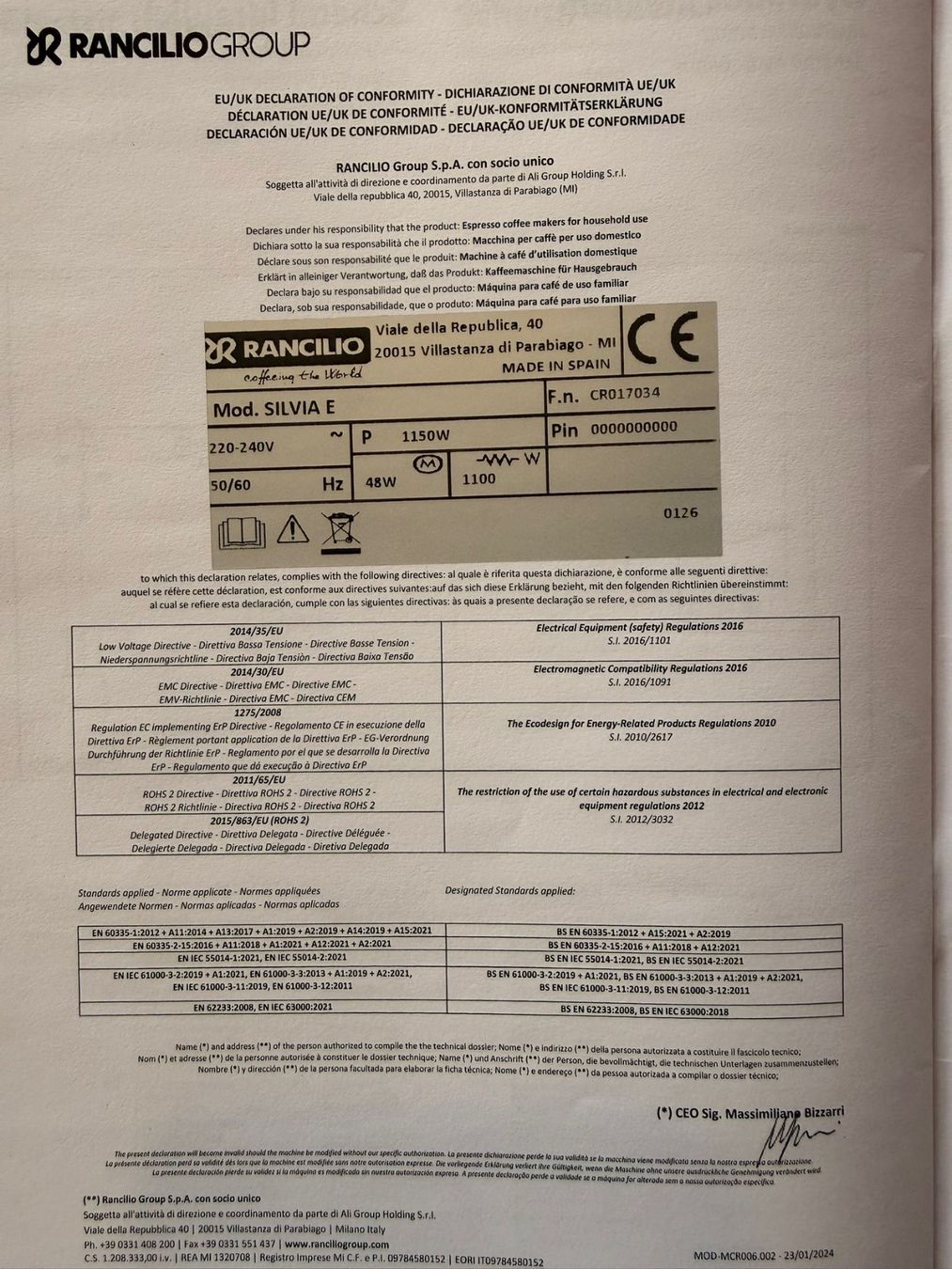 Rancilio Machines à café & Machines à expresso: Siebträgermaschiene – Neuf avec emballage d'origine à Ufhusen par rit_nxj9 5