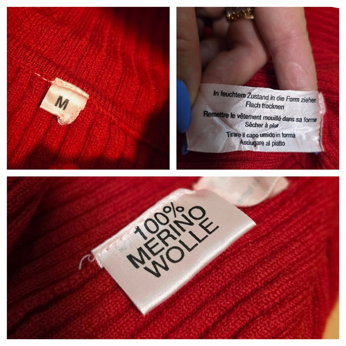 Pulls & Sweat-shirts: Roter Merino-Pullover mit Zipper-Rollkragen M – D'occasion à Wald ZH par CapLux 5