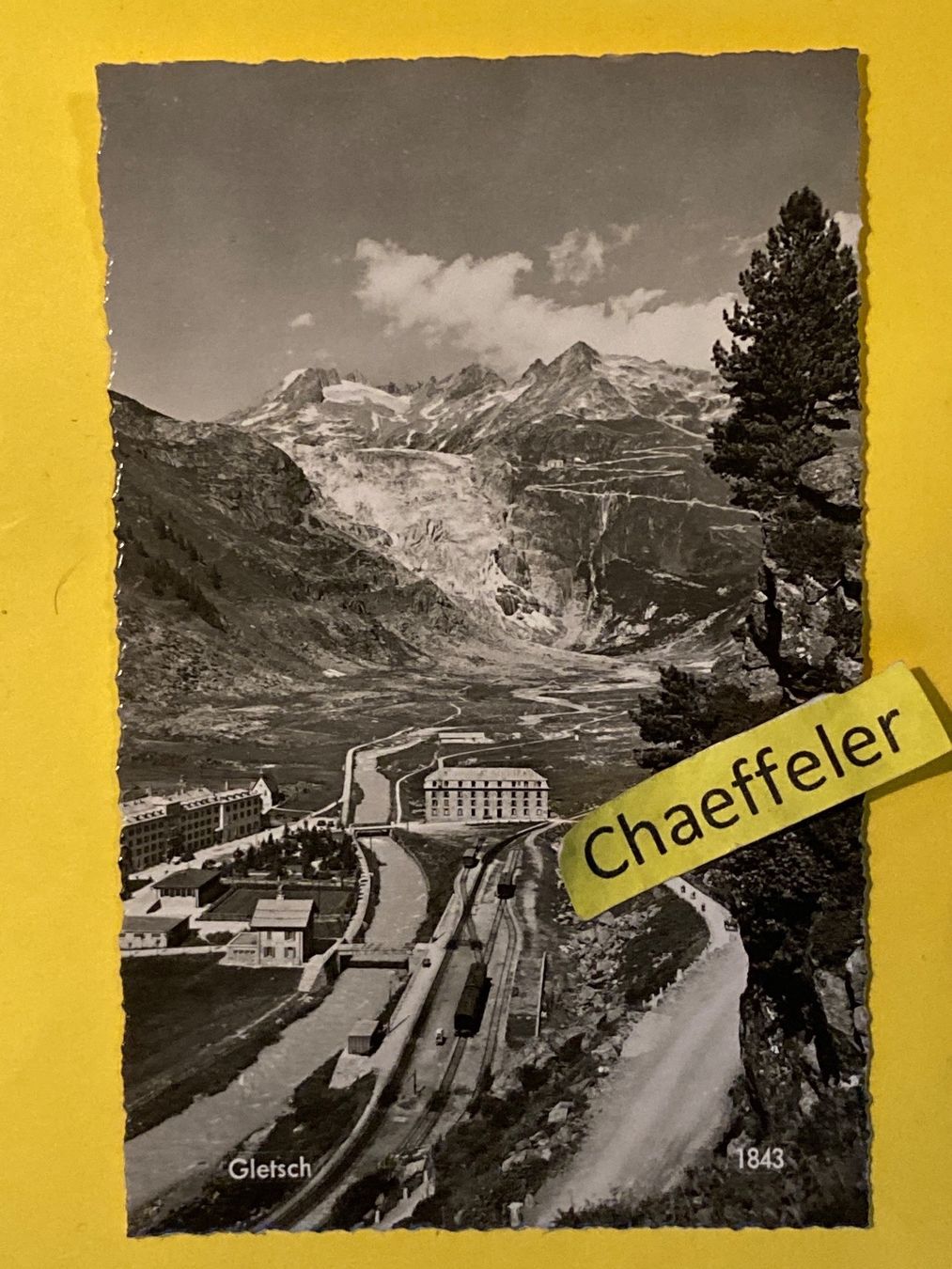 Cartoline postali: Gletsch 1843 – Usato da Zürich venduto da Chaeffeler