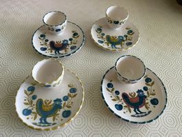 4 portauova in ceramica colorata
