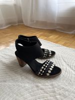 Schwarze TOMS Absatz-Sandaletten