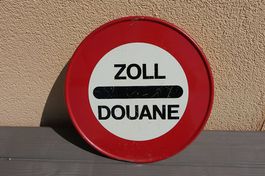 Altes Emaille Zollschild Schweiz