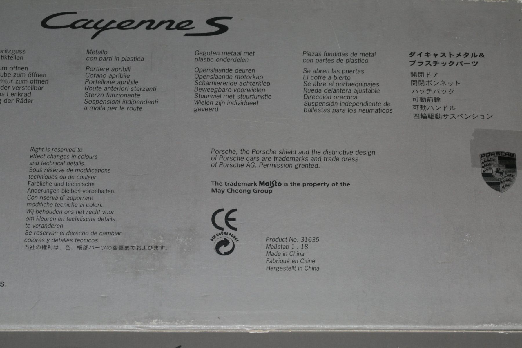 Porsche Modellini d'auto: Porsche Cayenne S Modellauto 1:18 – Nuovo (secondo la descrizione) da Widnau venduto da deltafighter2 4