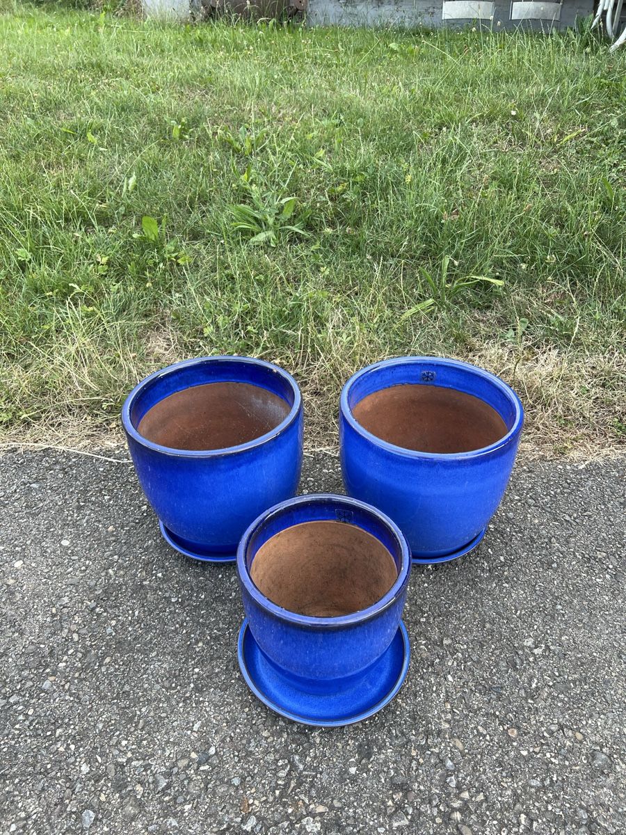 Pots de fleurs: Handmade Tontopf-Set Blau – Neuf (Voir description) à Emmen par max_679d 1
