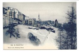 St. Moritz Dorf (GR) Engadin - Winterkarte - um 1915
